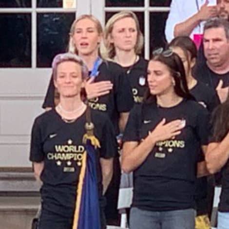 SOCCER SHOCKER: World Cup Star Megan Rapinoe PROTESTS as NYPD Officer Sings US Anthem