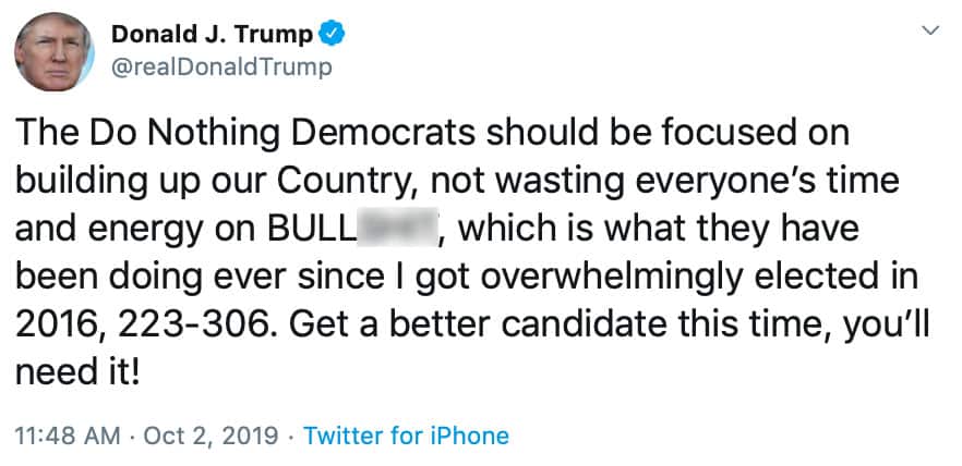 TRUMP STRIKES BACK: The President Slams House Democrats, Says Party ‘Wasting Time’ on ‘BULLS**T’