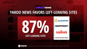 SCROLLING LEFT: MRC Exposes Yahoo News Bias, 87% of Stories from Left-Leaning Sites